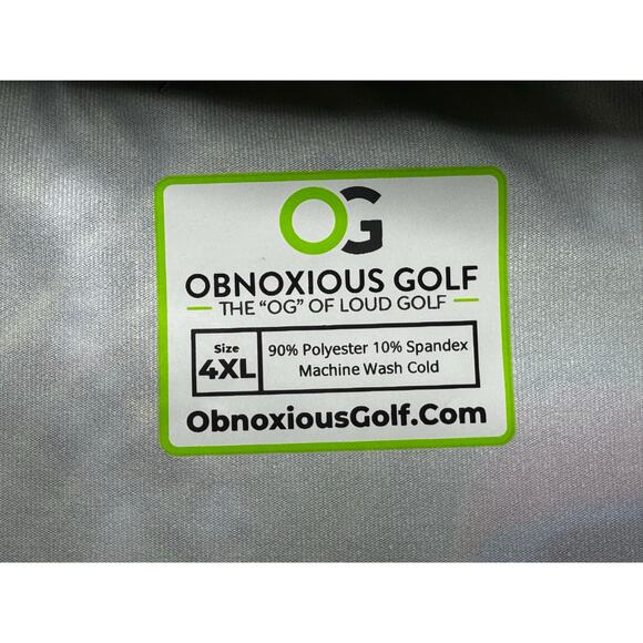 Obnoxious Golf Men's Short Sleeve Peacock Graphic Print Golf Polo Shirt - 4XL - Picture 3 of 3